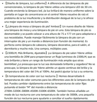 Lampara led 2 en 1 (de pie o de mesa)