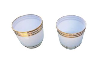 Coppia vasi in porcellana filo dorato