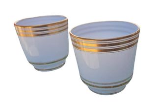 Coppia vasi in porcellana filo dorato