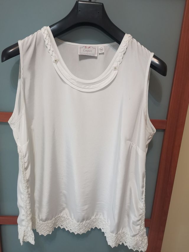 camicia da donna in raso e pizzo