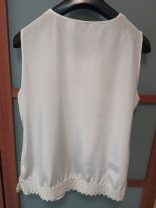 camicia da donna in  raso e pizzo