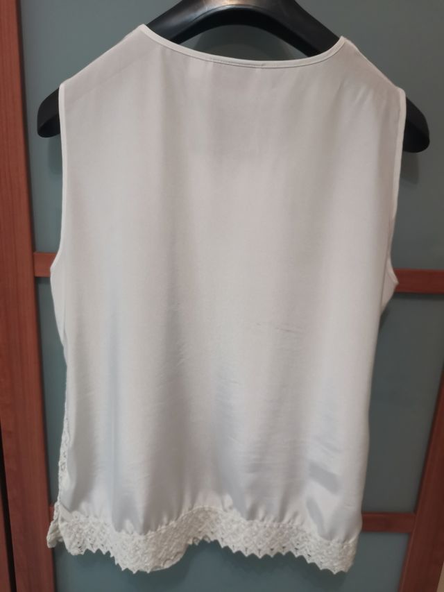 camicia da donna in raso e pizzo