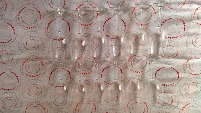 Juego de copas de vino con serigrafía