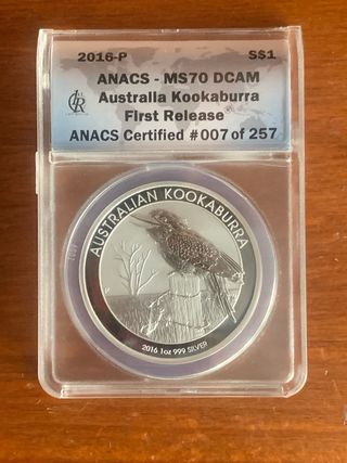 Moneda 1 oz KOOKABURRA 2016 MS70 anacs