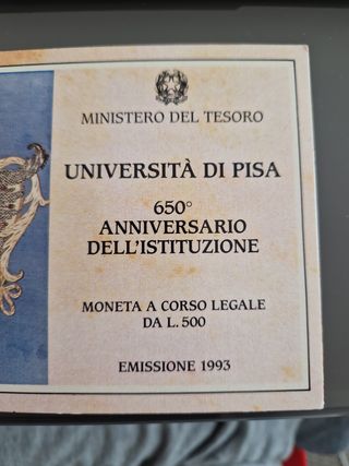 500 Lire Moneta argento zecca 1993 Pisa