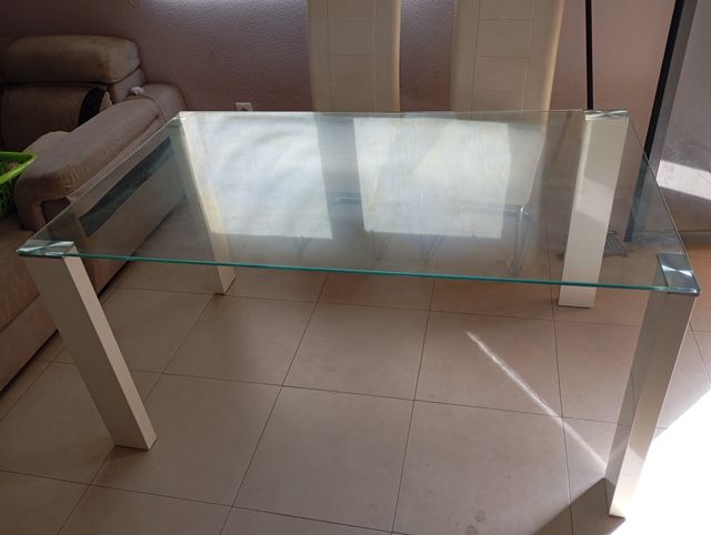 Mesa de cristal 6 personas + 6 sillas