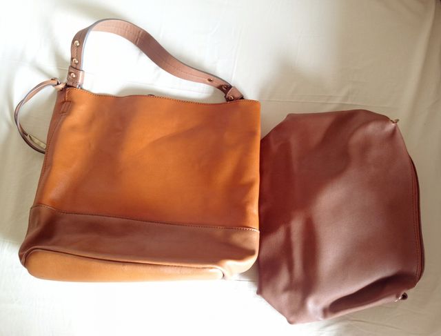 Doble bolso hombro beige, PARFOIS. Talla Única.