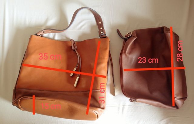 Doble bolso hombro beige, PARFOIS. Talla Única.