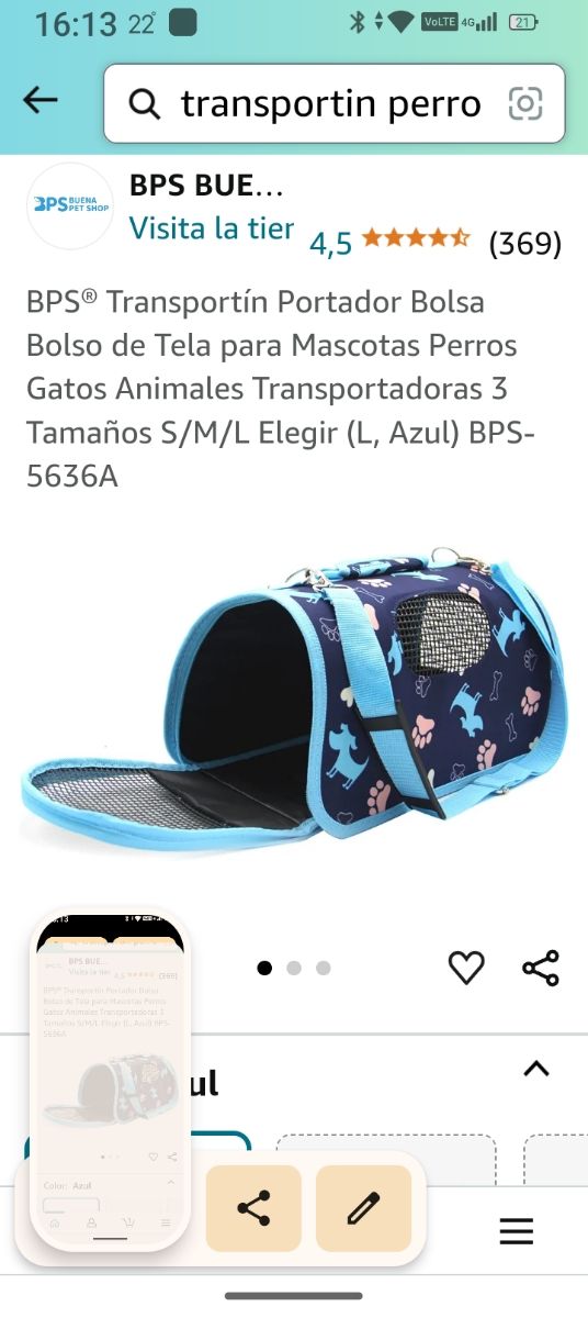 Trasporte para gato o perro