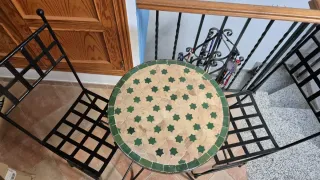 Mesa y sillas de forja.Alta
