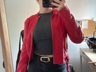 Chaqueta cuero roja