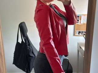Chaqueta cuero roja