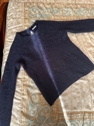 Jersey de punto azul marino Bershka