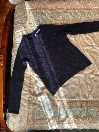 Jersey de punto azul marino Bershka