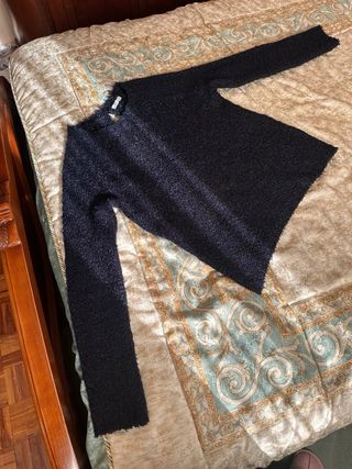 Jersey de punto azul marino Bershka
