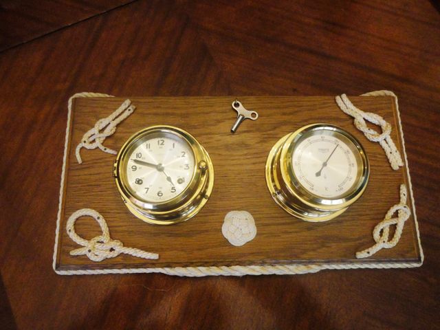 RELOJ Y BAROMETRO DE BARCO A CUERDA ALEMANES