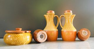 Set menage Mid-century moderno ceranica ulivo