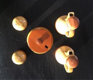 Set menage Mid-century moderno ceranica ulivo