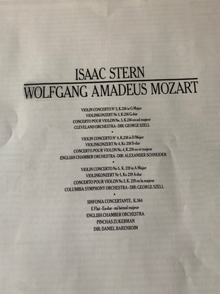 Stern Mozart Violin Concerti