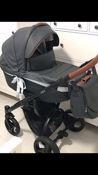 Capazo mas silla bebetto gris piel