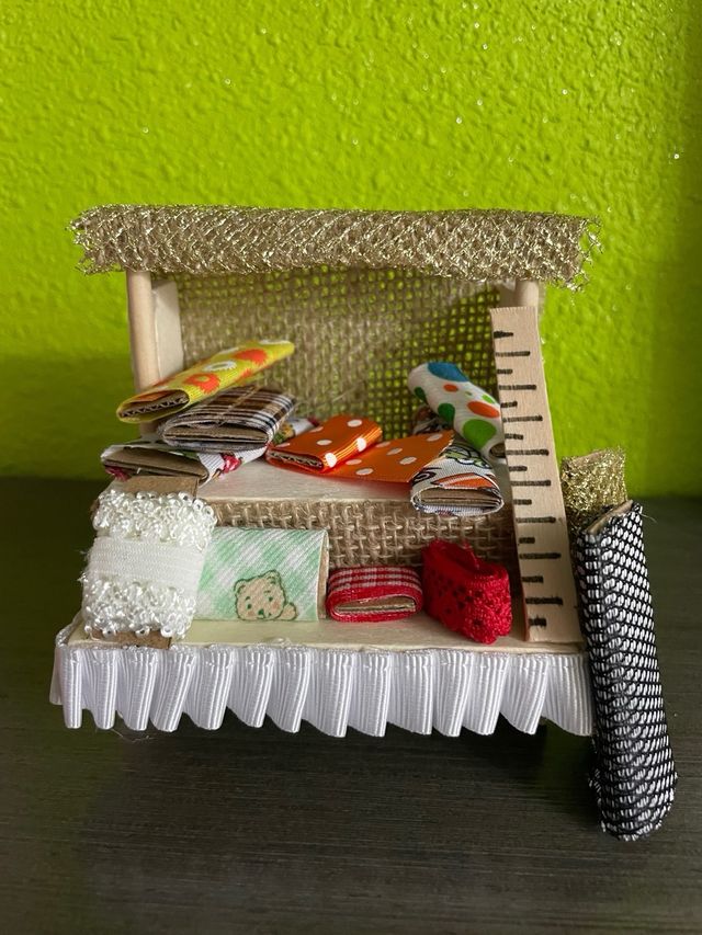 Puesto de navidad para belenes: telas