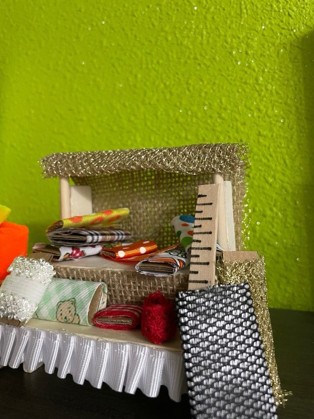 Puesto de navidad para belenes: telas