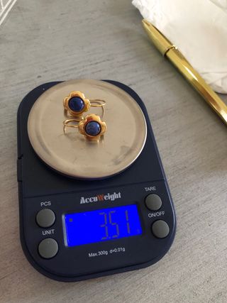 Pendientes oro 18k y lapislázuli naturales