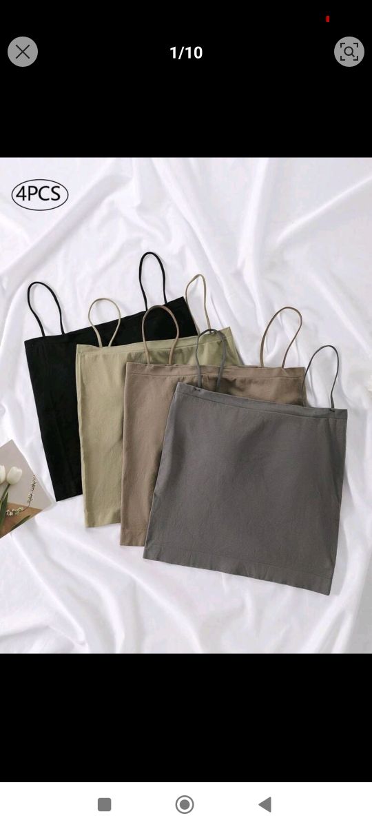 4 camisetas talla S con copa incorporada