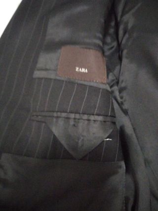 Traje rayas negro Zara man, talla XL 