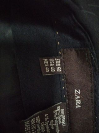 Traje rayas negro Zara man, talla XL 
