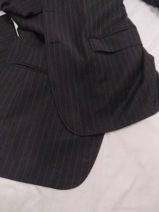 Traje rayas negro Zara man, talla XL 