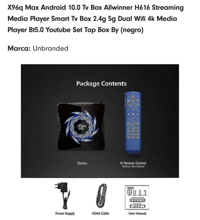 TV Box X96Q MAX. Androi Player