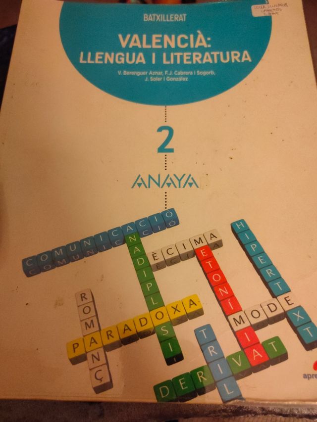 Libro Valencià: lengua y literatura.