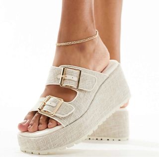 Plataforma cuña hebillas asos