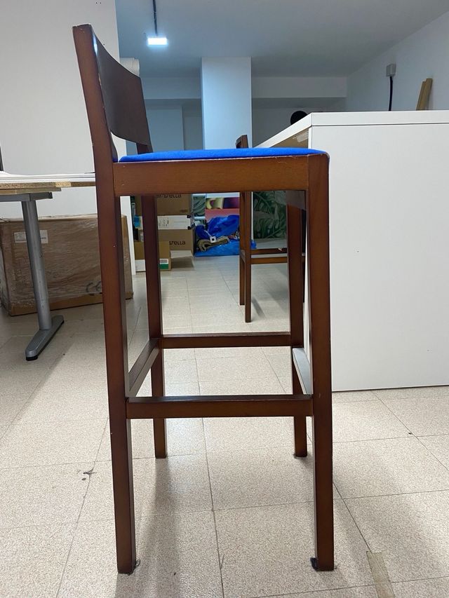 Taburetes altos tapizado Azul Klein