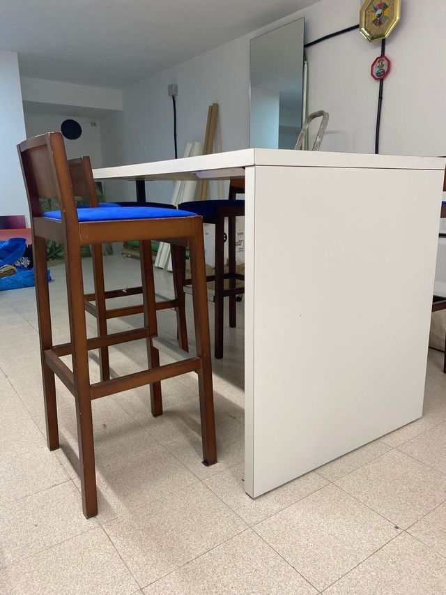 Taburetes altos tapizado Azul Klein