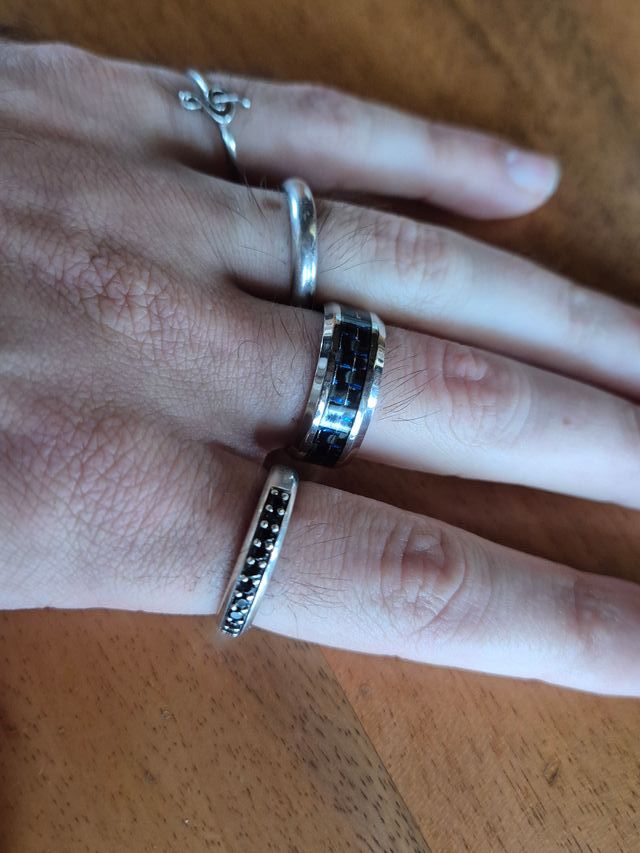 anelli fedine acciaio argento tutti a 12