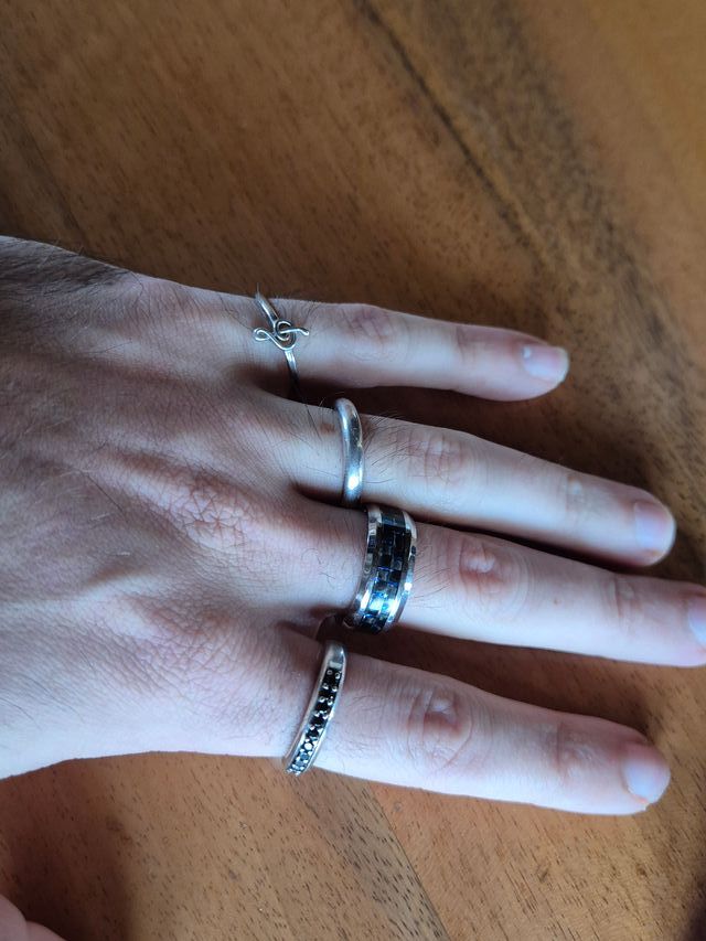 anelli fedine acciaio argento tutti a 12