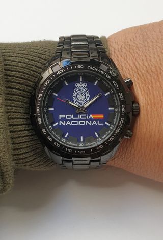 Policía Nacional, emblema GRABADO en la correa