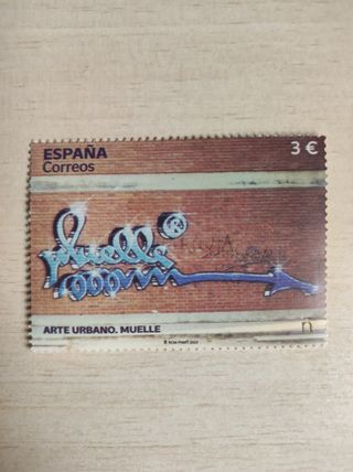 Sello de correos Muelle arte urbano