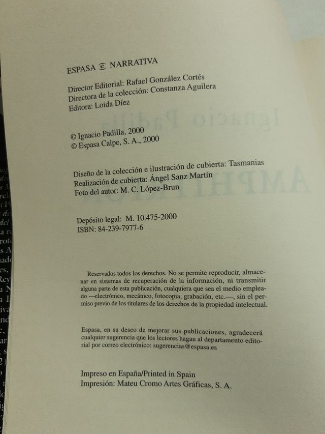 Amphitryon. Premio Primavera de Novela 2000