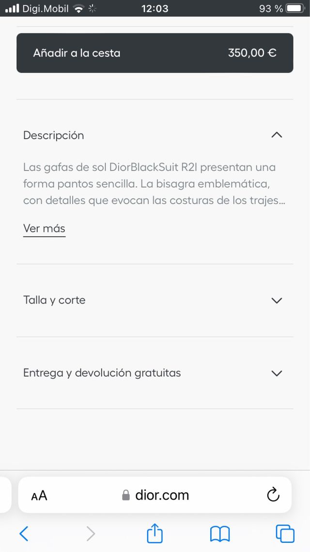 Gafas de sol christian dior blacksuit R21