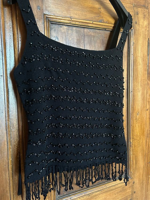 Mariella Burani Elegante top lana e pietrine