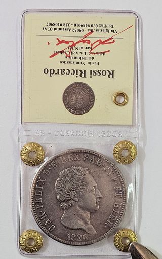 Carlo Felice 5 Lire 1826 Zecca :Torino