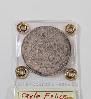 Carlo Felice 5 Lire 1826 Zecca :Torino