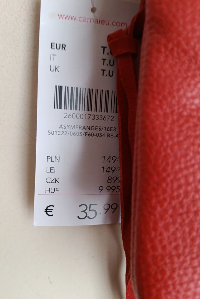 Bandolera flecos muy suave en caldera nuevo 20x25