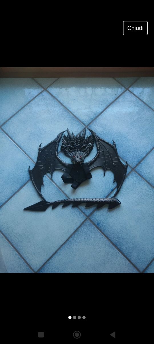 Costume drago nero 6-8anni