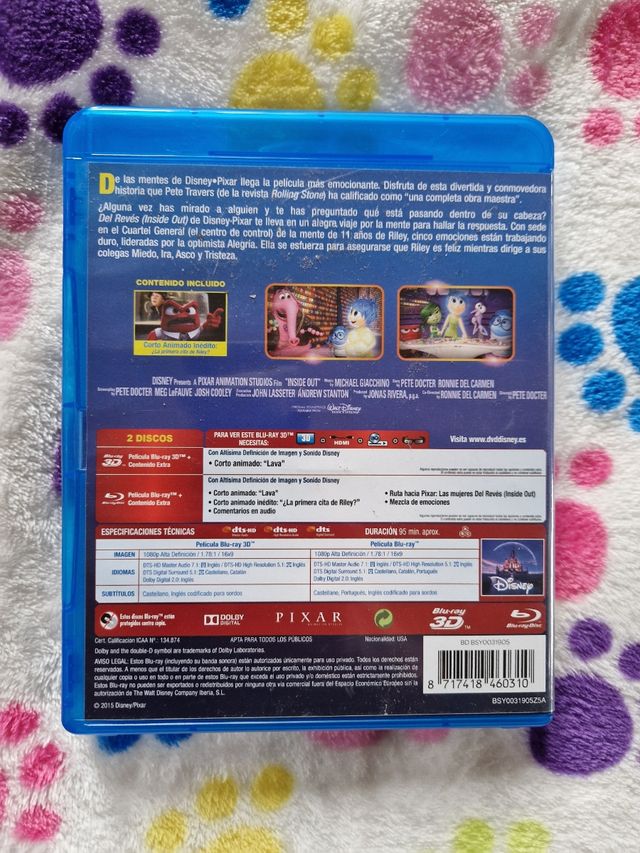 Del revés, Inside Out en blu-ray