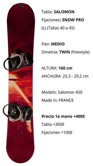 Tabla Snowboard 163 cm con Fijaciones - Salomon