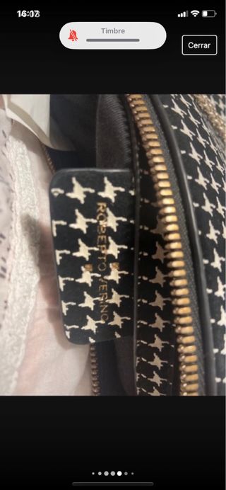 Bolso blanco y negro roberto verino